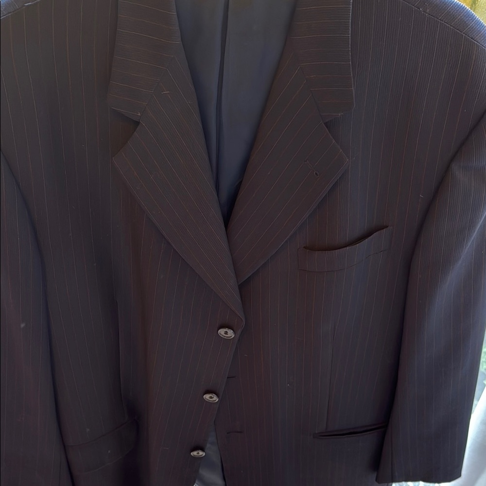 Classic tall Black Pinstripe Blazer. In excellent condition